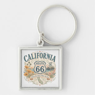 California Route 66 Golden Coast Keepsake Keychain