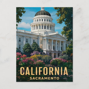 California Sacramento Historic Roots Golden State  Postcard