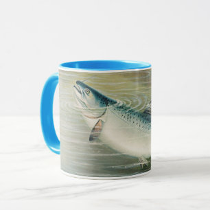 California Salmon by S.A. Kilbourne, Vintage Fish Mug