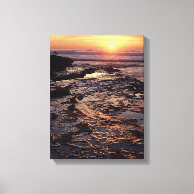 California, San Diego, La Jolla, Sunset over Canvas Print (Front)