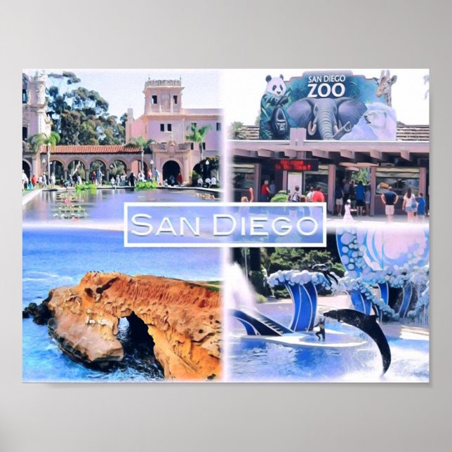 California -  San Diego - Mosaic - USA - Poster (Front)