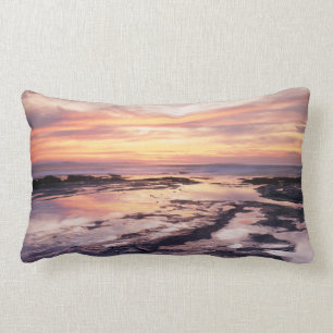 California, San Diego, Sunset Cliffs, Sunset 1 Lumbar Pillow