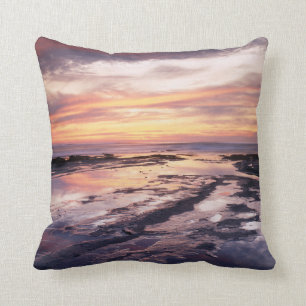 California, San Diego, Sunset Cliffs, Sunset 1 Throw Pillow
