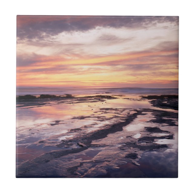 California, San Diego, Sunset Cliffs, Sunset 1 Tile (Front)