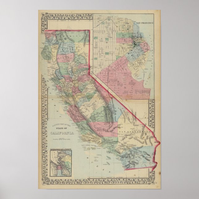 California, San Francisco Map by Mitchell Poster (Front)