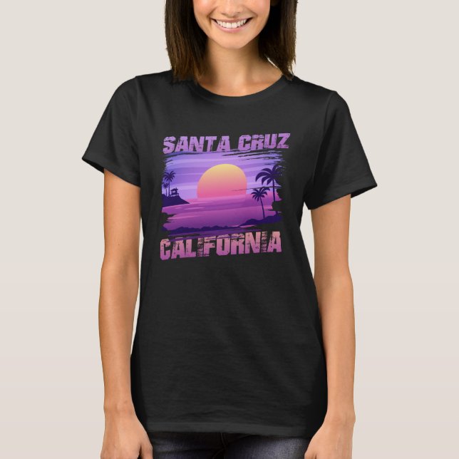 California Santa Cruz Oceanside Beach T-Shirt (Front)