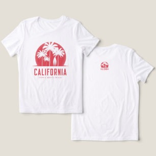 California Santa Monica Beach Retro Palm Tree Tri-Blend Shirt