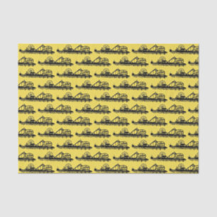 California Santa Monica CA Iconic Pier Silhouette Tissue Paper