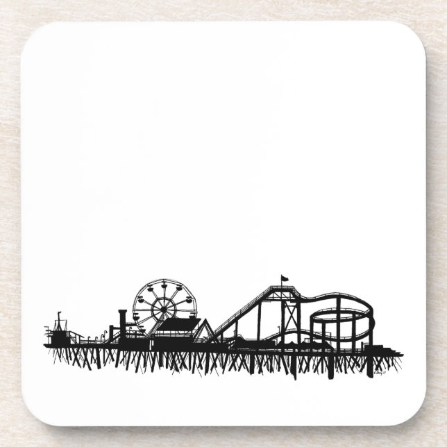 California Santa Monica CA Pier Beach Ferris Wheel Coaster (Front)