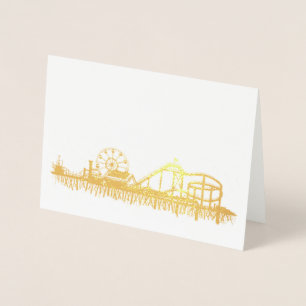 California Santa Monica CA Pier Beach Ferris Wheel Foil Card