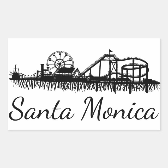 California Santa Monica CA Pier Beach Ferris Wheel Sticker (Front)
