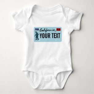 California Sasquatch License Plate Baby Bodysuit