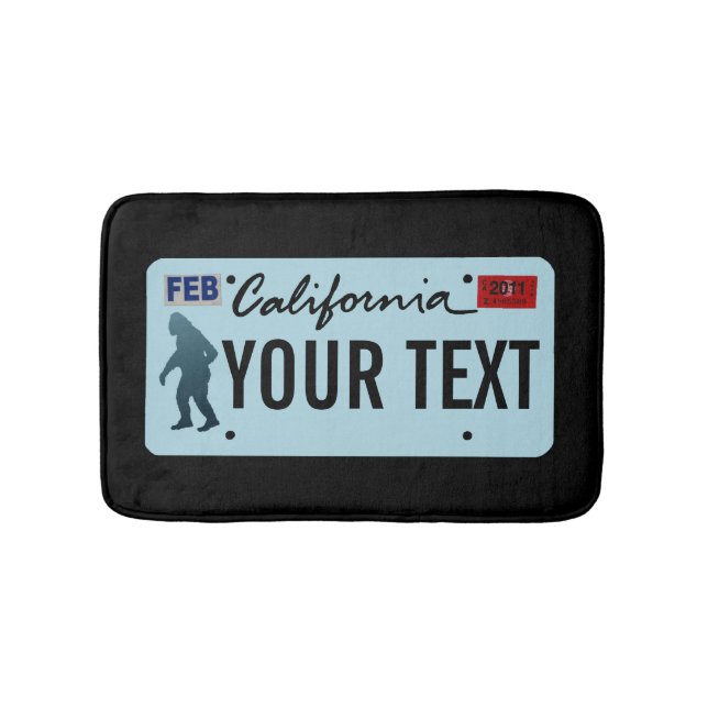 California Sasquatch License Plate Bath Mat (Front)