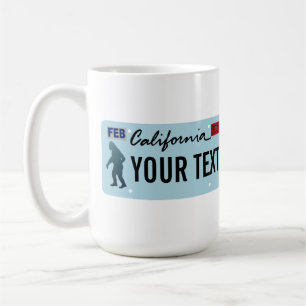 California Sasquatch License Plate Coffee Mug
