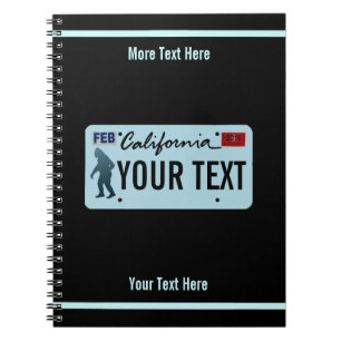 California Sasquatch License Plate Notebook