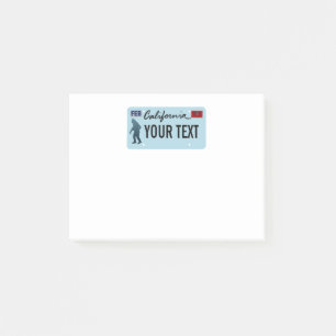 California Sasquatch License Plate Post-it Notes