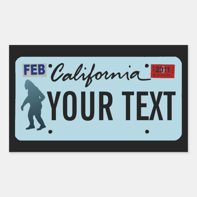 California Sasquatch License Plate Sticker (Front)