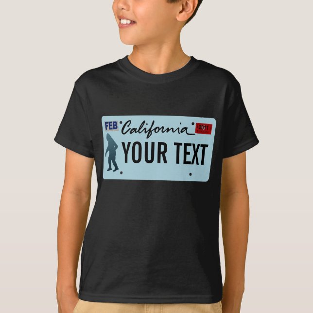 California Sasquatch License Plate T-Shirt (Front)