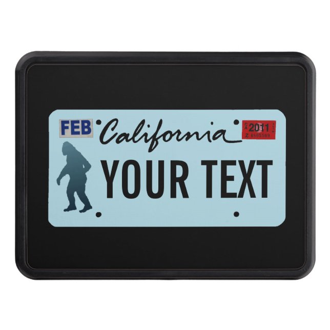 California Sasquatch License Plate Trailer Hitch Cover (Front)