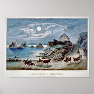 California scenery: Seal rocks-Point Lobos Poster