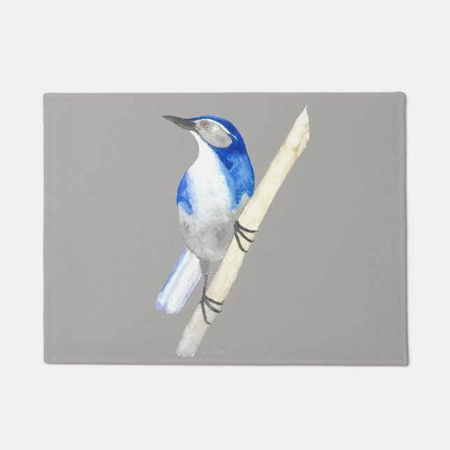 California Scrub Jay Doormat (Front)