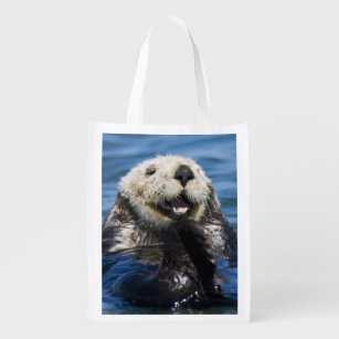 California Sea Otter Enhydra lutris) grooms Reusable Grocery Bag