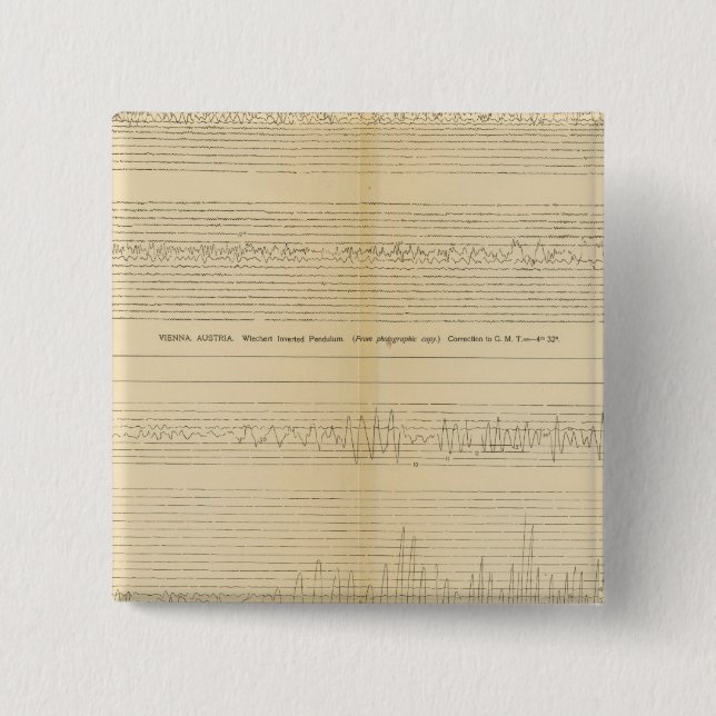 California Seismograms 9 2 Inch Square Button (Front)