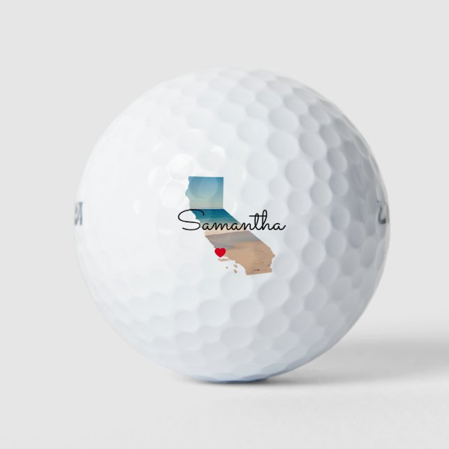 California Shape Heart Photo  Golf Balls (Front)