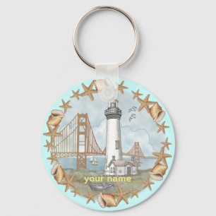 California Shells Lighthouse  keychain