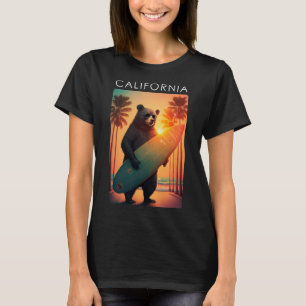California Shirt Cool Republic Bear Surfing Beach