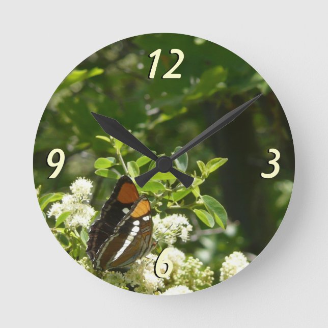 California Sister Butterfly in Yosemite Round Clock (Front)