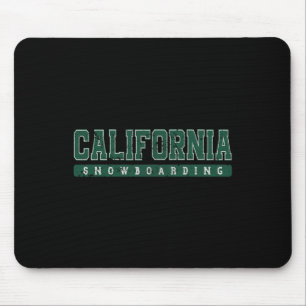 California Snowboarding Green Vintage Text  Mouse Pad