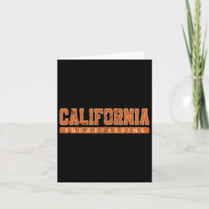 California Snowboarding Orange Vintage Text Card