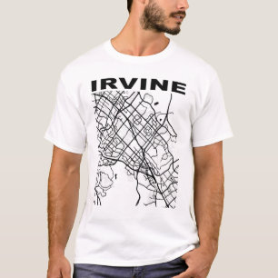 California Souvenir Irvine City Street Map T-Shirt