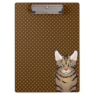 California Spangled Cat Cartoon Paws Clipboard