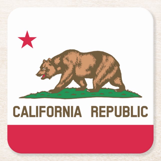 California Square Paper Coaster (Front)