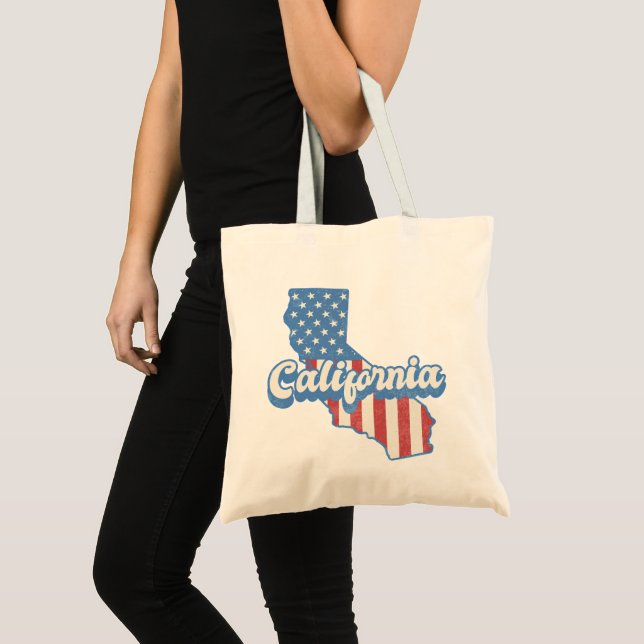 California Stars & Stripes Silhouette  Tote Bag (Front (Product))