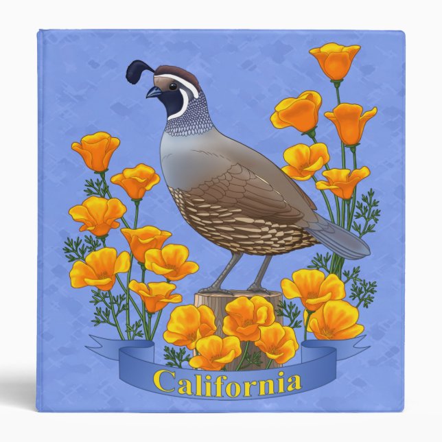 California State Bird Quail & Golden Poppy Binder (Front)