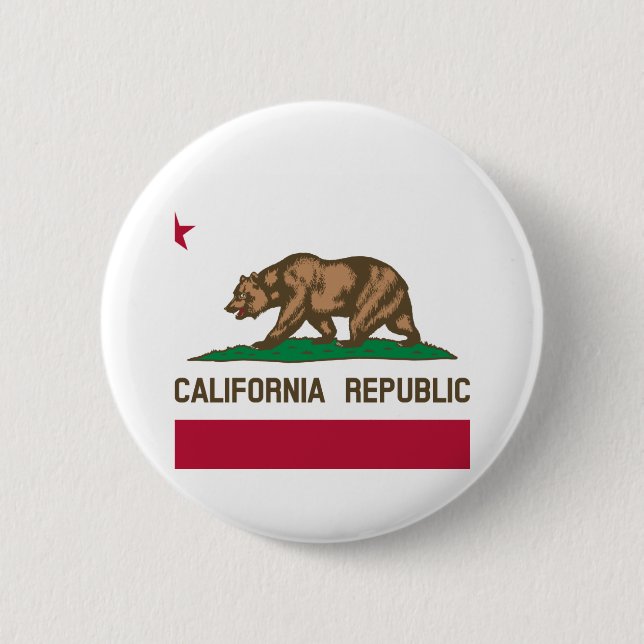 California State Flag 2 Inch Round Button (Front)
