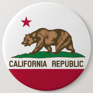 California State Flag 6 Inch Round Button