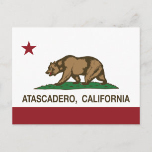 California State Flag Atascadero Postcard