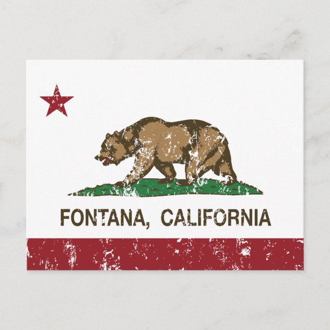 California State Flag Fontana Postcard (Front)