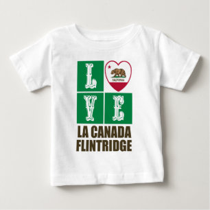 California State Flag Heart La Canada Flintridge Baby T-Shirt