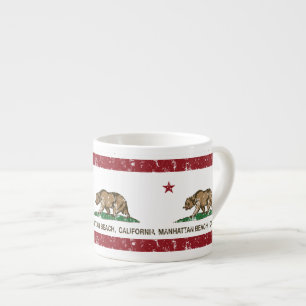 California State Flag Manhattan Beach Espresso Cup
