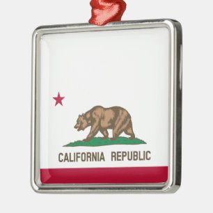 California State Flag Metal Ornament