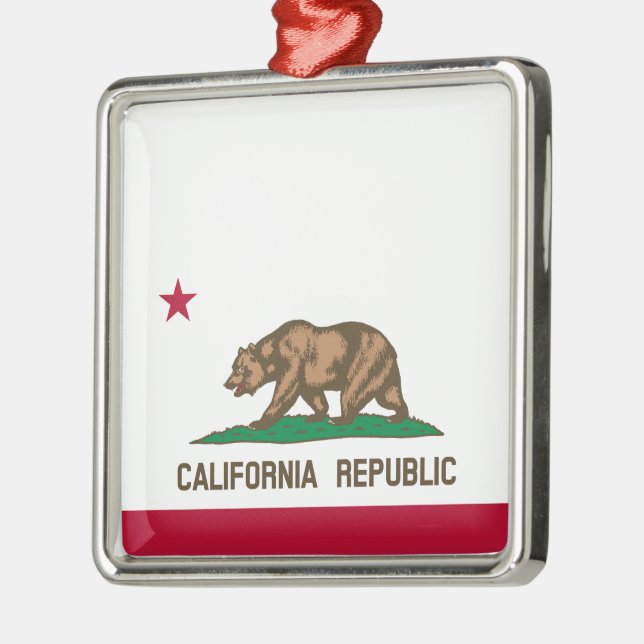 California State Flag Metal Ornament (Left)