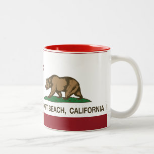California State Flag Newport Beach Two-Tone Coffee Mug