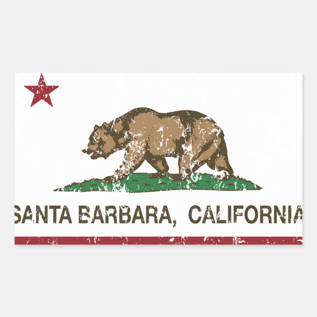 California State Flag Santa Barbara Sticker (Front)