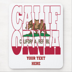 California state flag text mouse pad