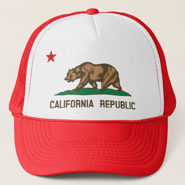 California State Flag Trucker Hat (red) (Front)
